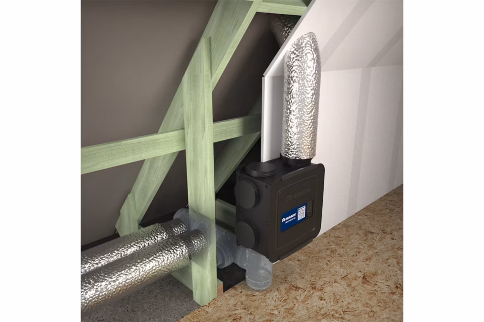 Ventilatiesysteem in een zolderruimte